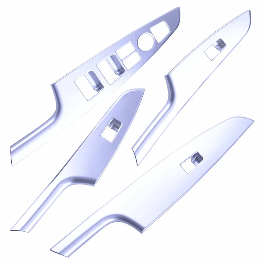 

4 шт., серебристые накладки на панель переключателя дверей и окон автомобиля, декоративные накладки для Hyundai Tucson 2016 2017 2018 2019 2020, левый руль