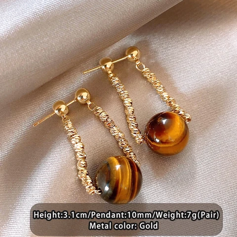 Taoya серьги-капельки с камнем тигровый глаз