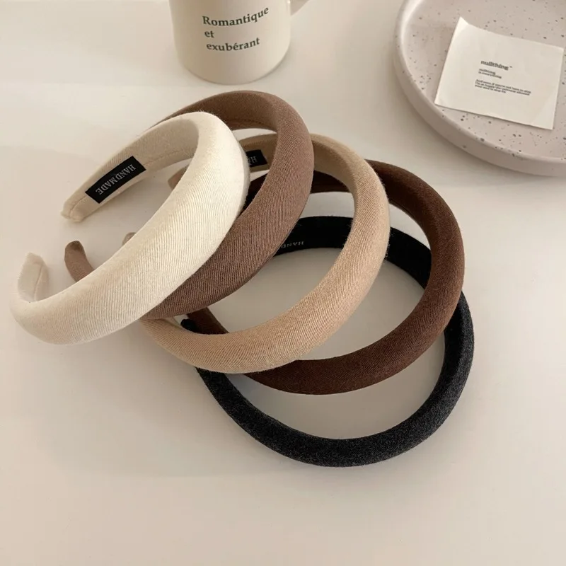 

Korean Women Sponge Headband Fashion Retro High Cranial Top Felt Pressure Hair Hairband Advanced Sense Hairpin Hair Accessories