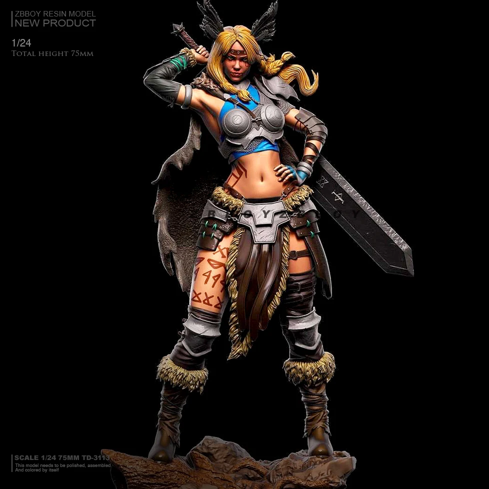 

75mm 1/24 Resin model kits DIY figure toy self-assembled TD-3113