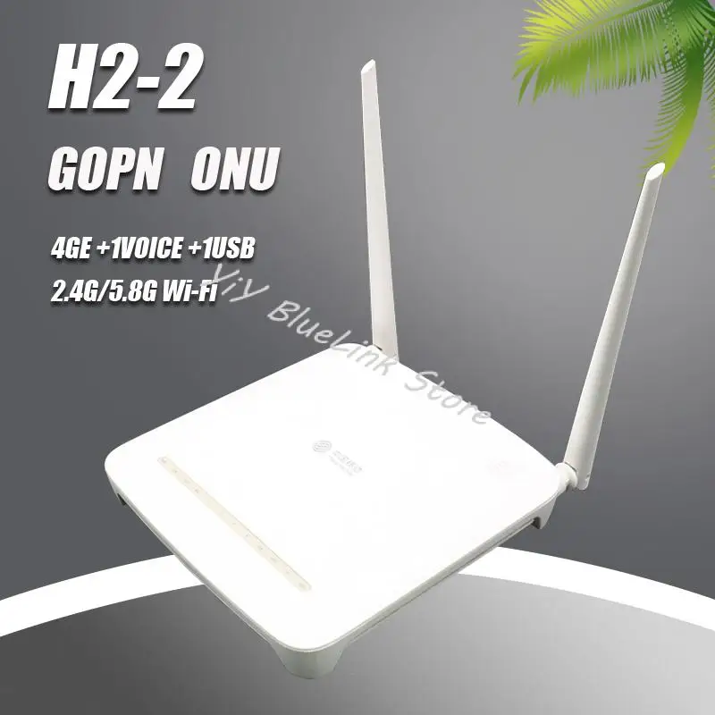 5Pcs Orignal H2-2 GPON ONU 4Ge +1Voice +1Usb + 2.4G/5.8G Wi-Fi Dual band Wifi ONT Without Power Second Hand Free Shipping