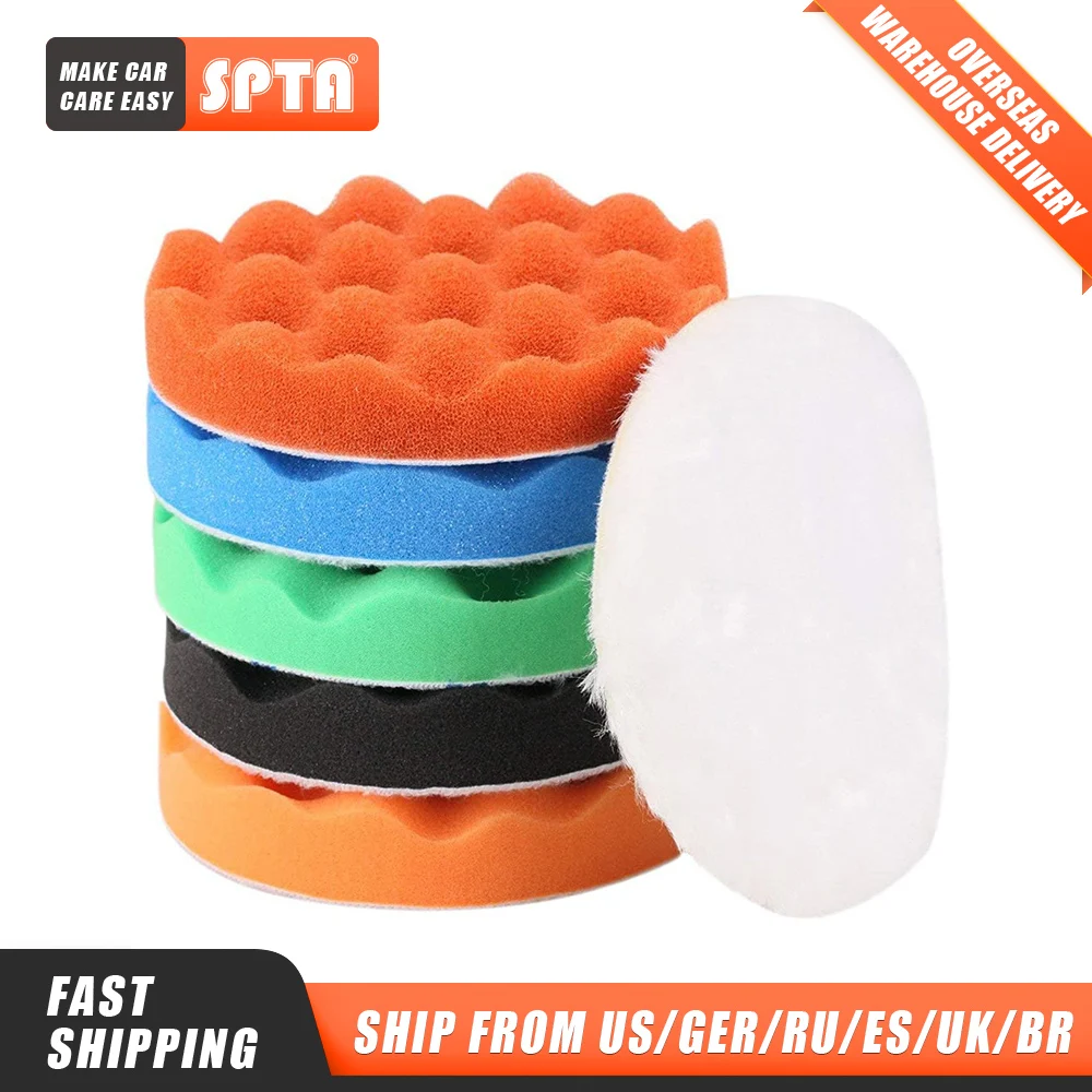 

6Pcs 6"(150mm) Polishing Pads Waffle Foam Buffing Pads Polishing Pads Wool Pad Kit for RO/DA Car Polisher Boat Polishing