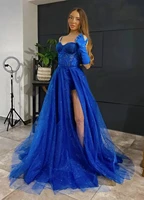 royal blue jumpsuits prom dresses with detachable overskirts sweetheart short mini sequins lace party evening gowns custom made