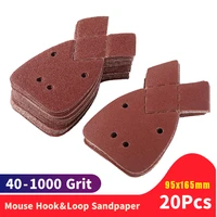 20pcs sanding paper mouse sanding sheets pads 40 1000 grit orbital sandpaper for black decker palm polishing papers