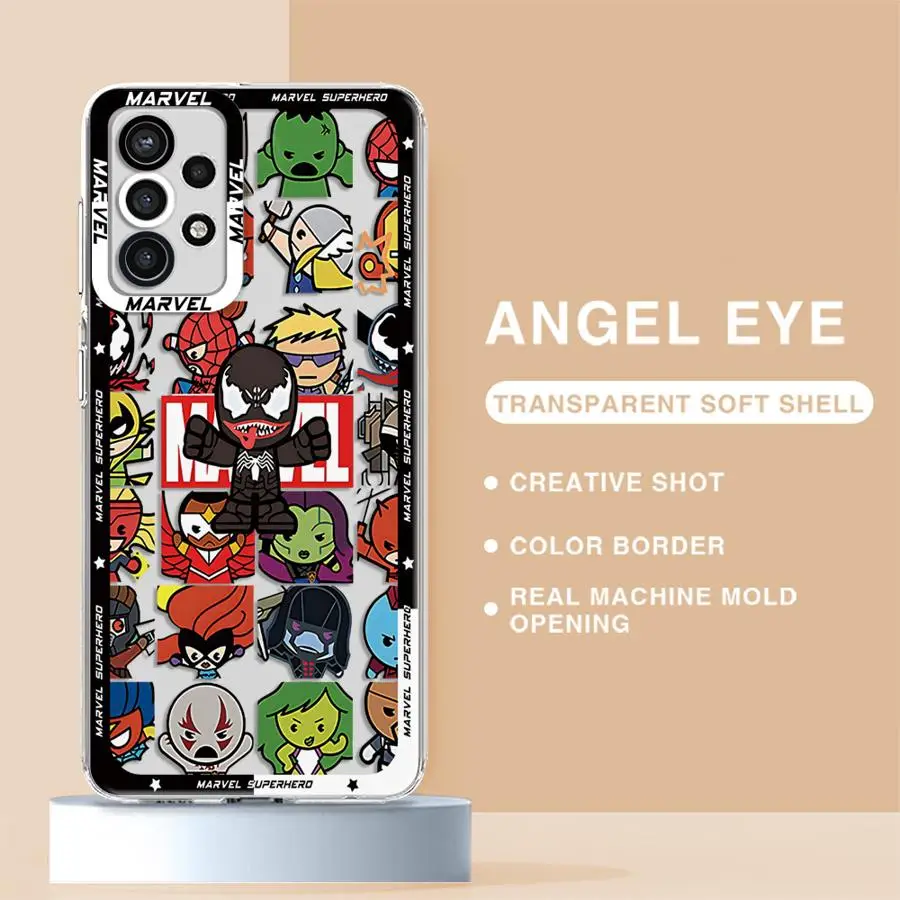 Чехол для телефона Marvel Groot Spiderman Samsung Galaxy A72 A52 A52s A12 A21s A71 A32 A22 5G A51 A50 A31 A50s прозрачный