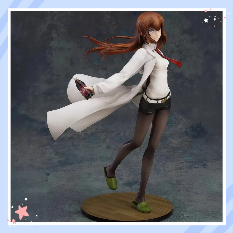 Фото Фигурка Макисе Курису из аниме Steins Gate в белом лабораторном халате с бутылкой колы, коллекционная модель, украшение для рабочего стола для любителей аниме №5