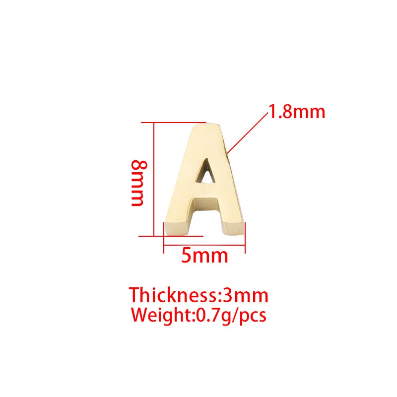 4Pcs Stainless Steel Polished Letter Gold Beads A-Z26 British System Aperture 1.8mm Bead DIY Jewelry Making Accessorie Wholesale