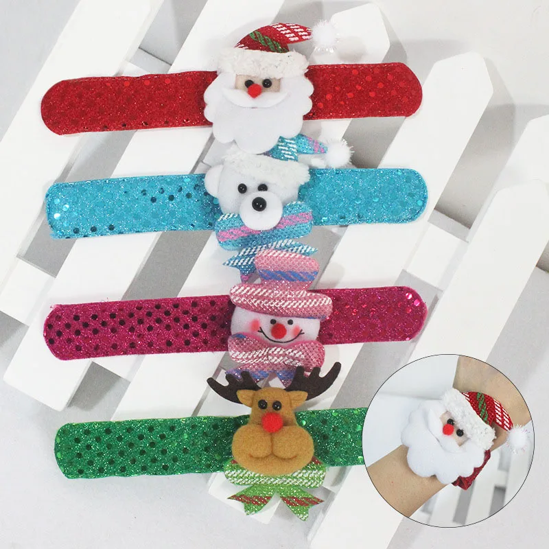 

Decoration christmas gift sparkling Sequins christmas hand ring Cartoon bracelet Christmas ornament Christmas present