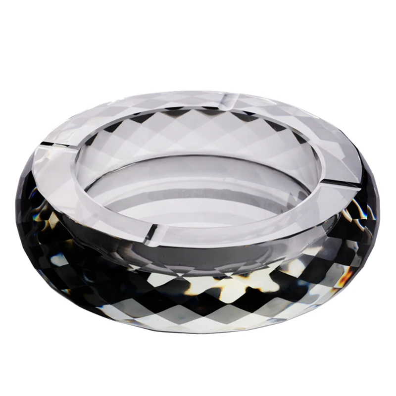 

Home Creative Coffee Table Ashtray Crystal Glass Round Ashtray