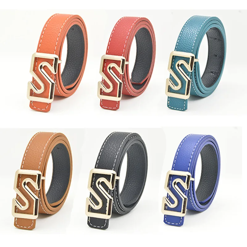

80cm-110cm Leather Belt for Kid Children's Waist strap Luxury Brand Decoration Belts Girls Accessories Boy Gifts Women Waistband