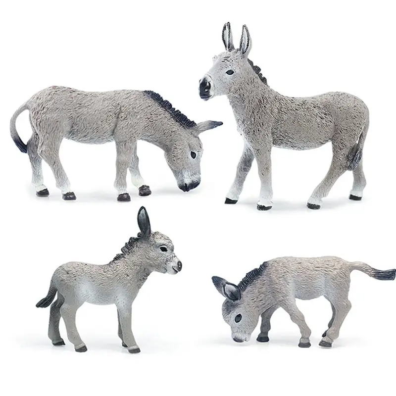 

Realistic Grey Donkey Figurines Cute Animals Toys Model Farm Pasture Plastic Model Toy Gift for Children Kids Collection Figures