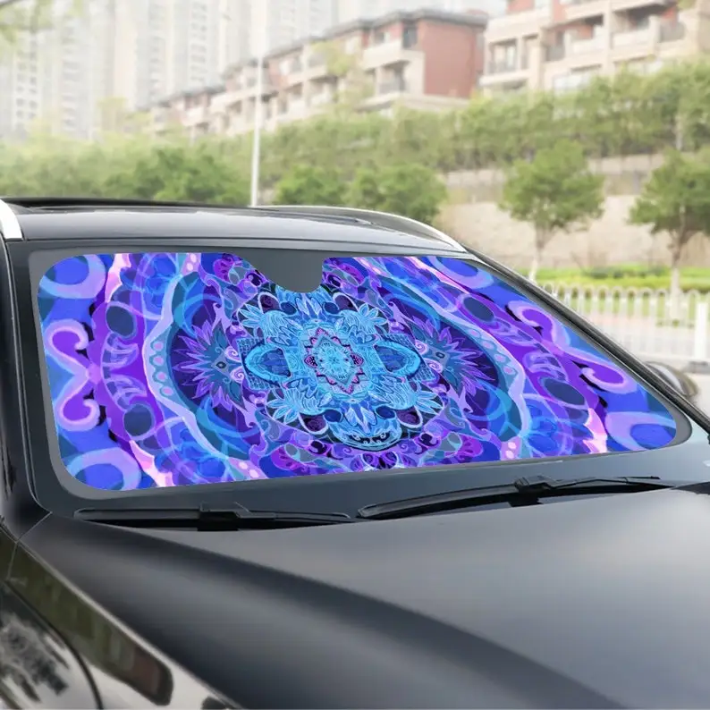 

Windshield Sunshade-Oxford fabric-double sided film and aluminium foil-70x140cm-27x55"-custom on dem