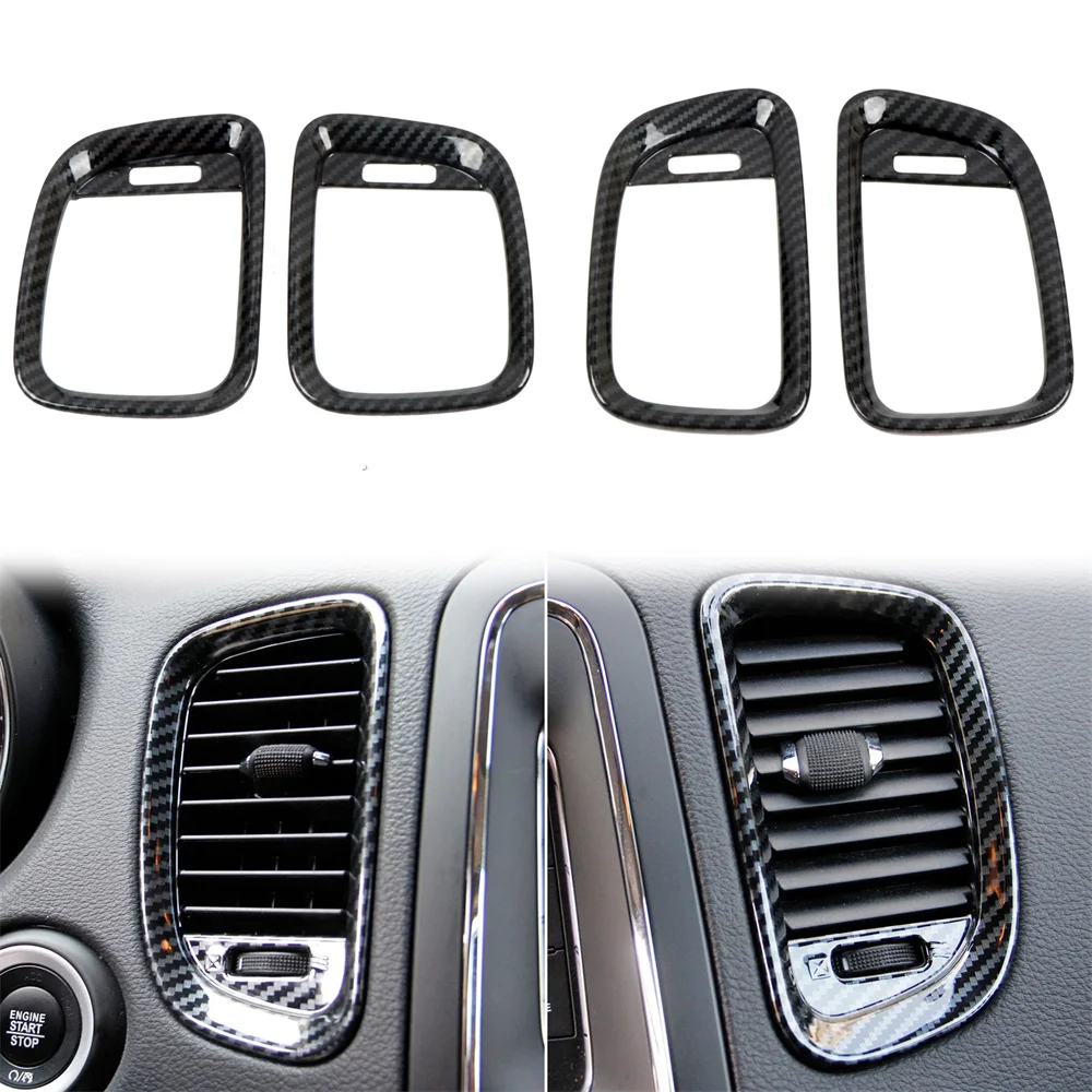 

for Dodge Durango 2011-2020 Car Accessories Side Center Console AC Air Outlet Vent Cover Trim ABS Carbon Fiber Black 4pcs