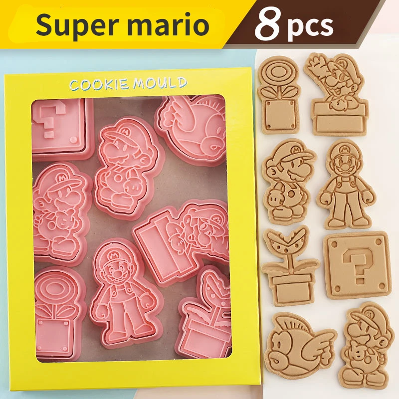 8 шт./компл. Super Mario Bros резак для печенья мультяшный 3D строительный штамп кухонные