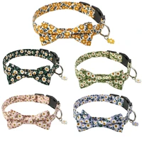 dog collar flower pendant spring holiday cotton neck detachable bow tie pet adjustable for puppy small medium large dogs collars