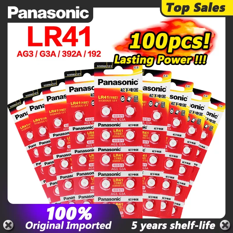 

Литиевые Батарейки Zn/MnO2 1,5 в, 100% оригинал, 100 шт./партия, батарейки LR41, батарейки SR41, AG3, G3A, L736, 192, 392A