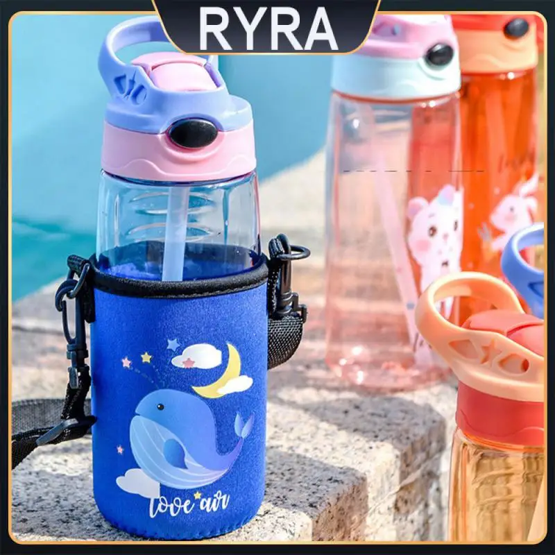 

High Value Travel Bottles Plastic Portable Duck Mouth Cup Girls Drinking Tool Water Bottle Large Plastic Cup 550ml With Straw