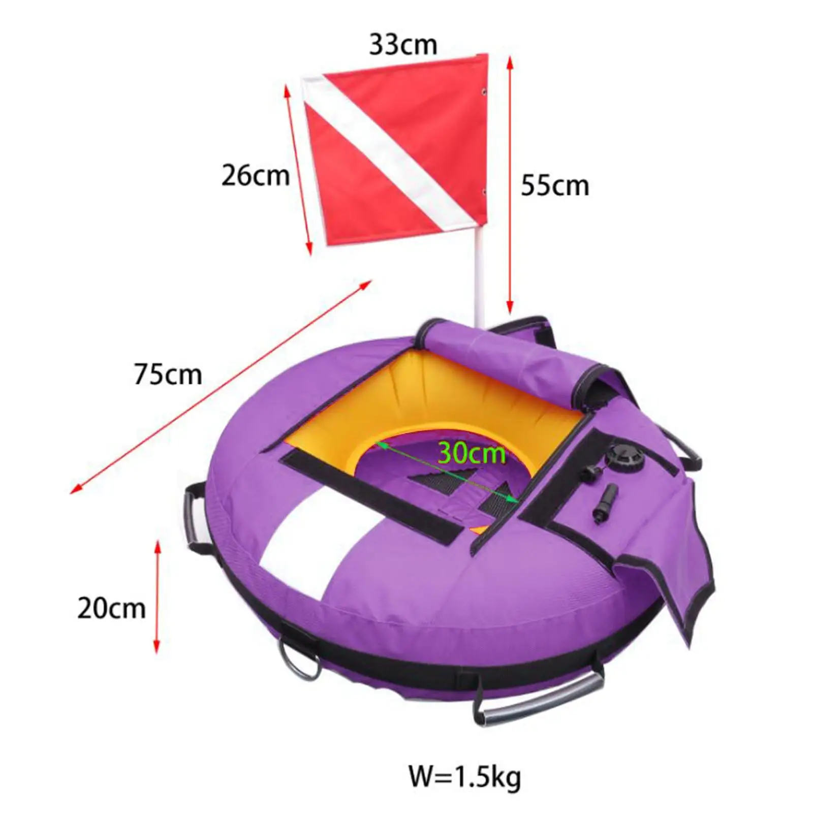 

Diving Buoy Float Marker with Dive Flag High Visibility Diving Training Buoy Freediving Buoy for Snorkeling Spearfishing