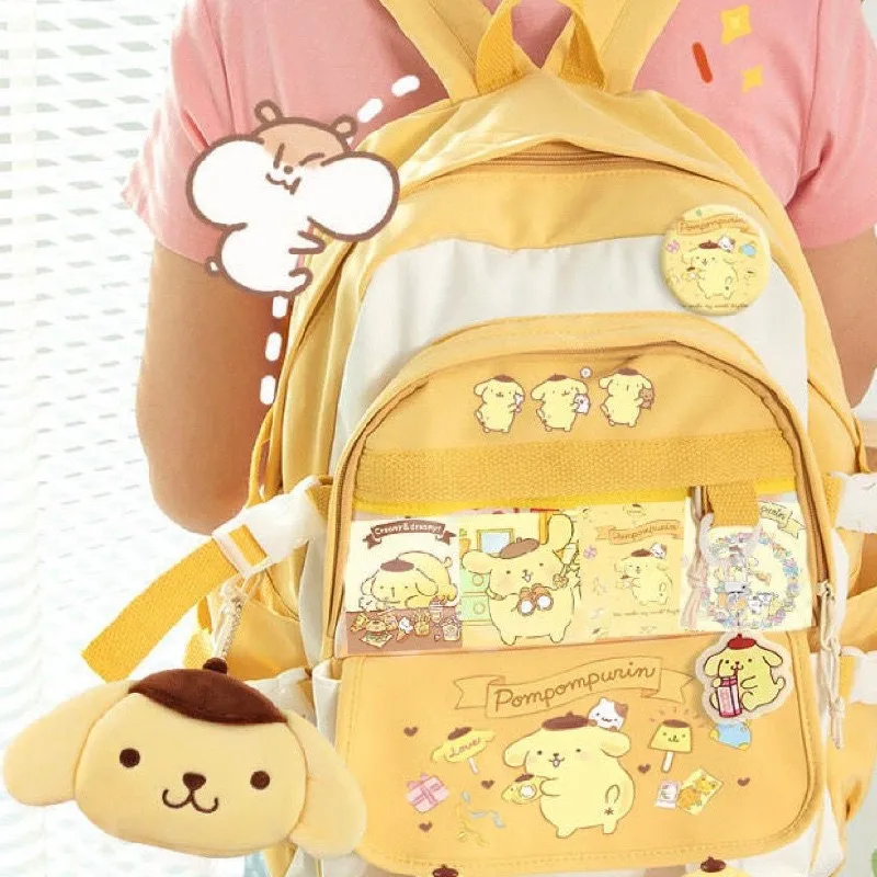 

Sanrios Cartoon Kuromi Joint School Bag Cutecinnamoroll Backpack Primary and Secondary School Students Large-Capacity Bag