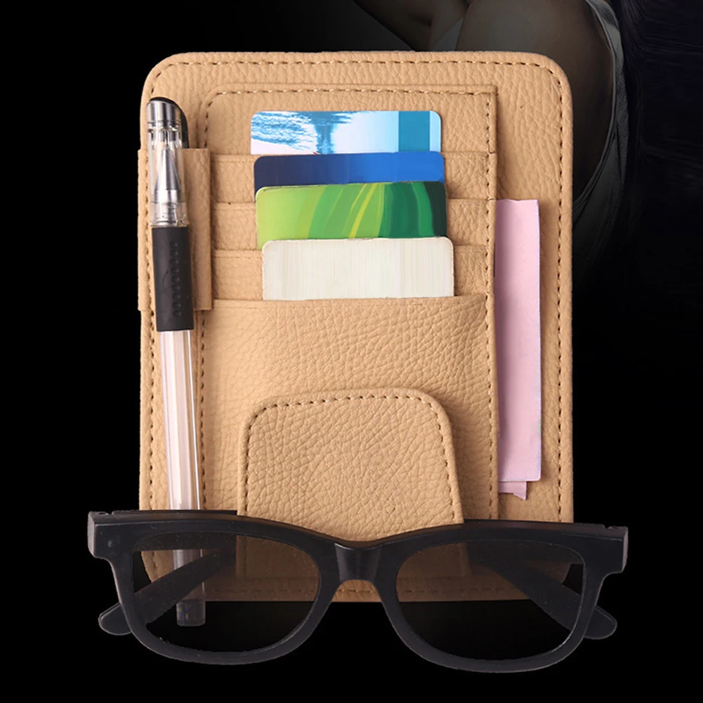 

Car-Styling Sun Visor Organizer Organizer Car Accessories Car Sun Visor Organizer PU Leather Pouch Bag Storage Pocket