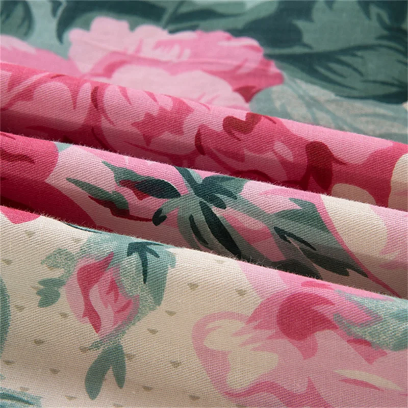 Комплект постельного белья из 100 хлопка пододеяльник с наволочкой цветочным