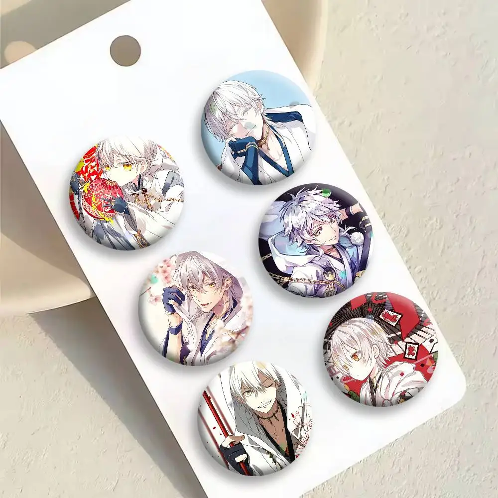 Фото Значки Touken Ranbu Tsurumaru Kuninaga: креативные жестяные значки-пуговицы, броши для одежды и рюкзаков №1