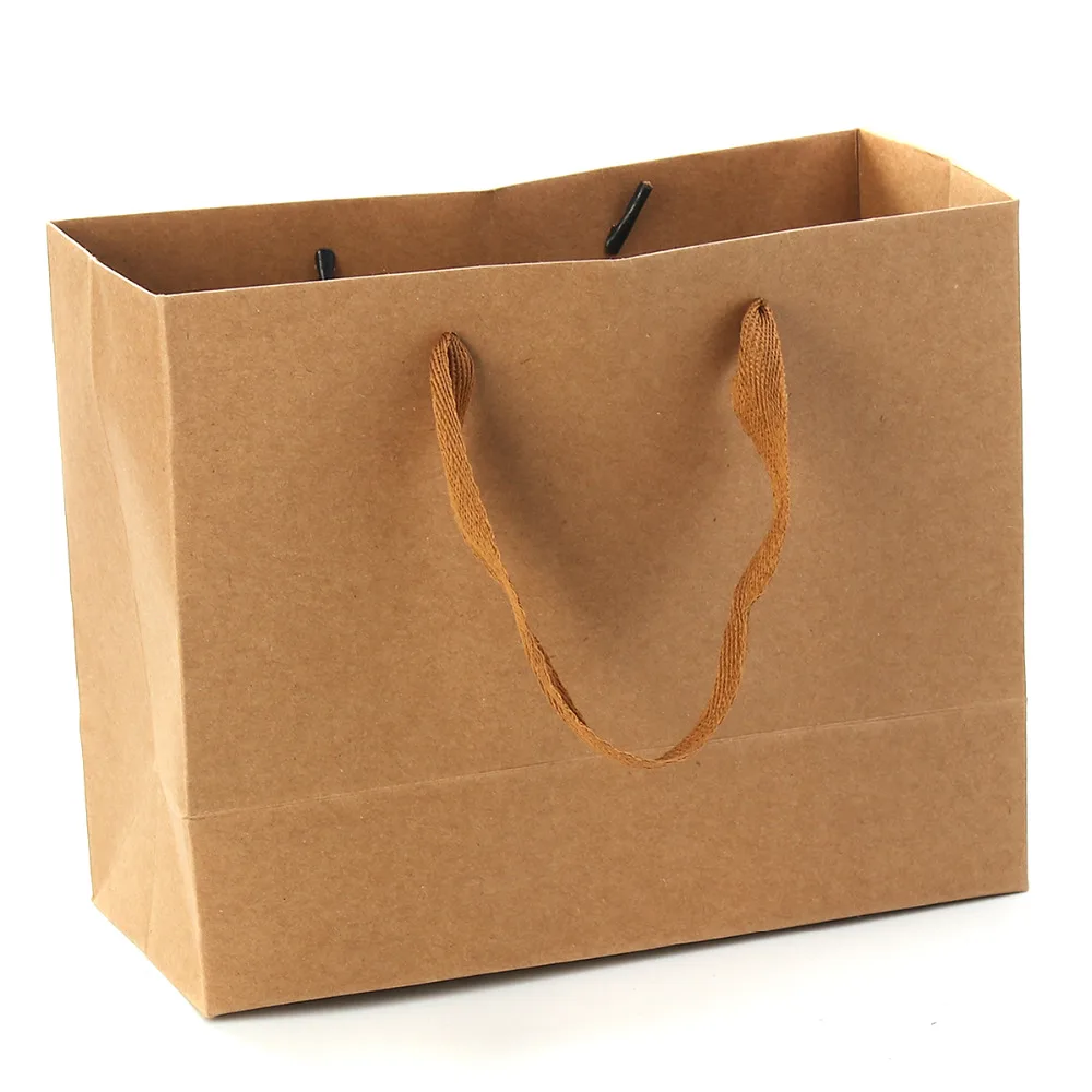 

1PCS/lot kraft paper storage bag with handle wedding party gift bags Multifunctional cloth shoes gift paper bags Wholesale