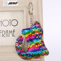 glitter pompom sequins key ring gifts for women lavero chaveros charms car bag accessories