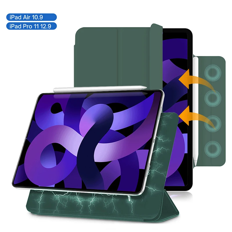 

Dual Magnetic Case for 2022 iPad Air 5 10.9 Air 4 Pro 11 Pro 2021 Smart Cover Foldable Case for iPad Pro 11 2018 Funda