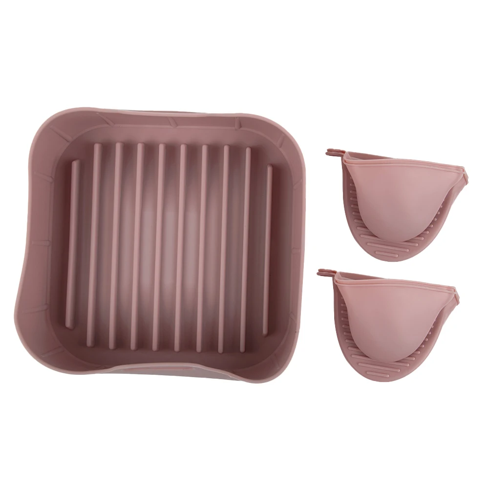 

1Pcs Air Fryer Silicone Basket Silicone Mold Airfryer Oven Baking Tray Pizza Fried Chicken Basket Reusable Pan Liner Accessories