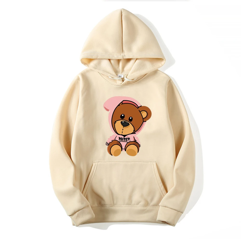 

Толстовка с капюшоном с принтом черного медведя, свитер, цветной флисовый пуловер с длинными рукавами, Спортивная новинка, 2022