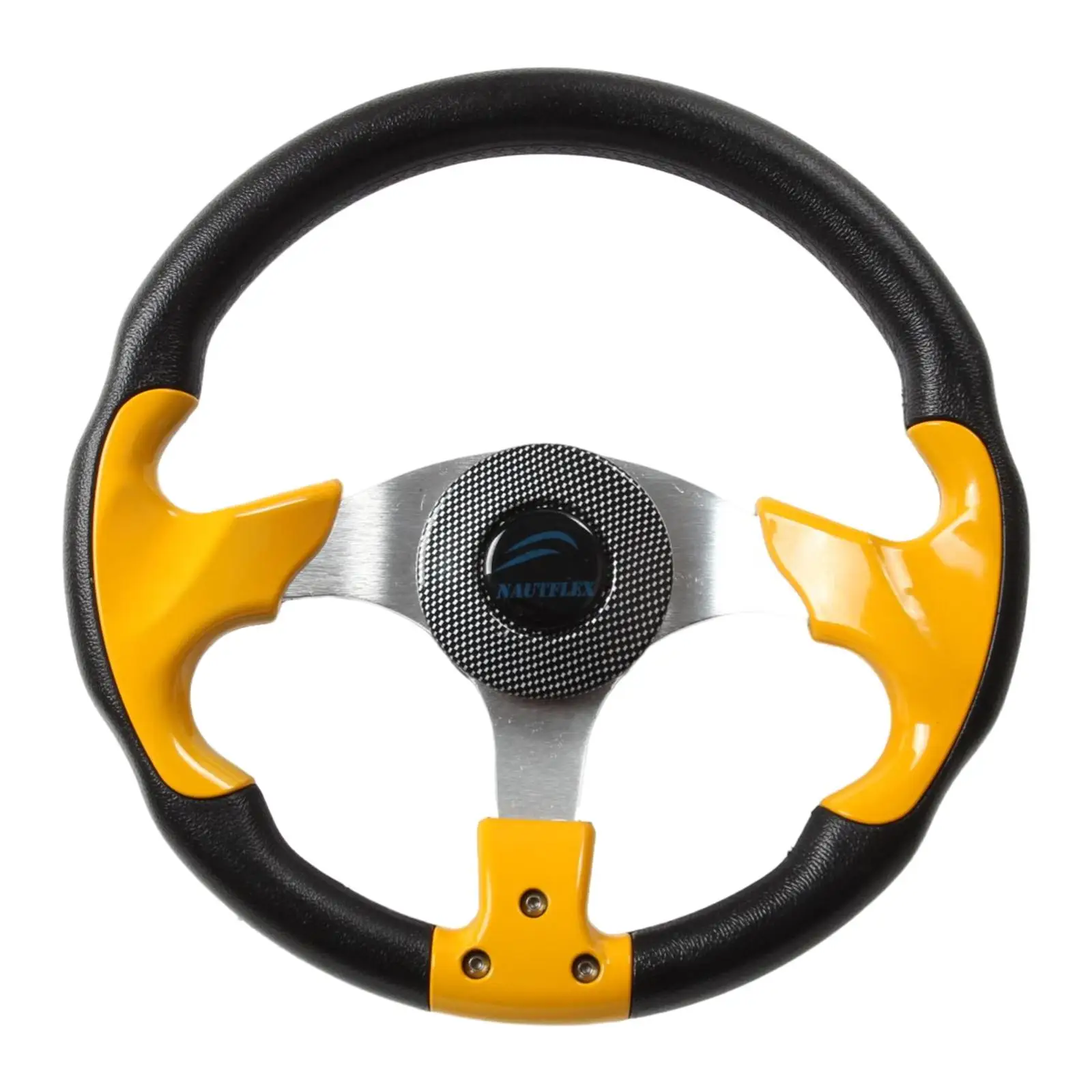 

Marine Boat Steering Wheel 320mm Yellow Replacement 3 Spoke 3/4" Tapered Shaft for Boat Marine Vessels Accessories Yacht