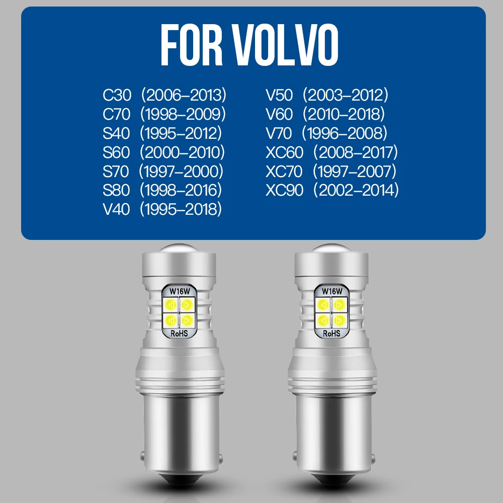 Светодиодная лампа задсветильник хода P21W 7506 BA15S Canbus для Volvo C30 C70 S40 S60 S70 S80 V40 V50 V60 V70
