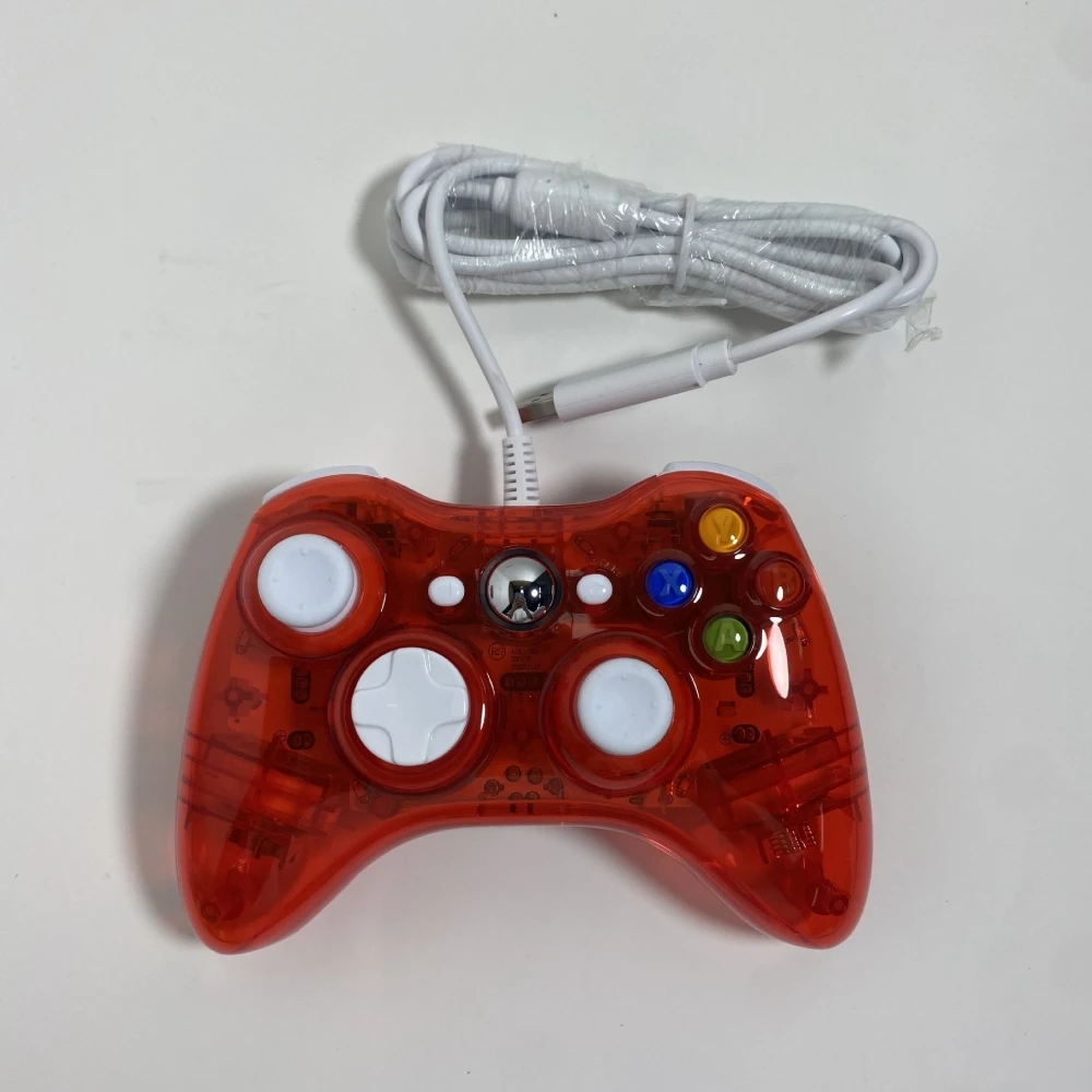 

Quality USB Wired Controller Gamepads for Xbox 360 Transparent Shell Joystick Gamepad For Windows PC Computer With LED Light