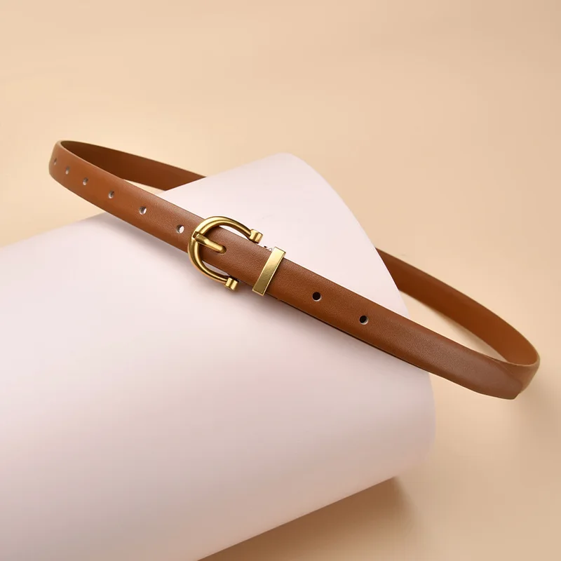 Plush leather belt female adornment belt leather summer contracted black pin buckle waist belt