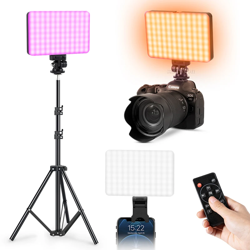 

RGB LED Video Light Rechargeable Fill Light Photo Studio Lamp Dimmable 20 Lighting Effects for Streaming Tiktok Vlog Live