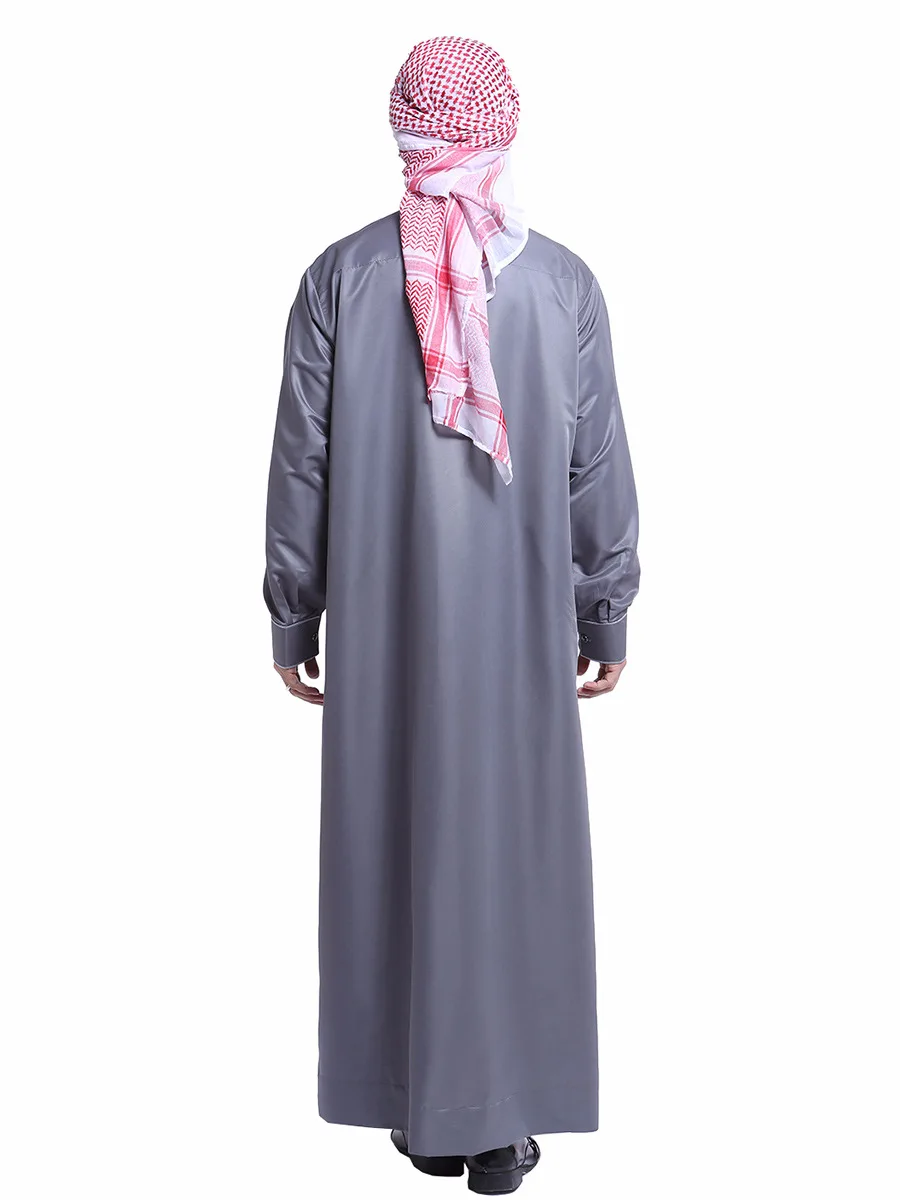 Muslim Clothing Men Jubba Thobe Stand Collar Islamic Kaftan Kimono Long Robe Saudi Musulman Abaya Caftan Islam Dubai Arab Dress