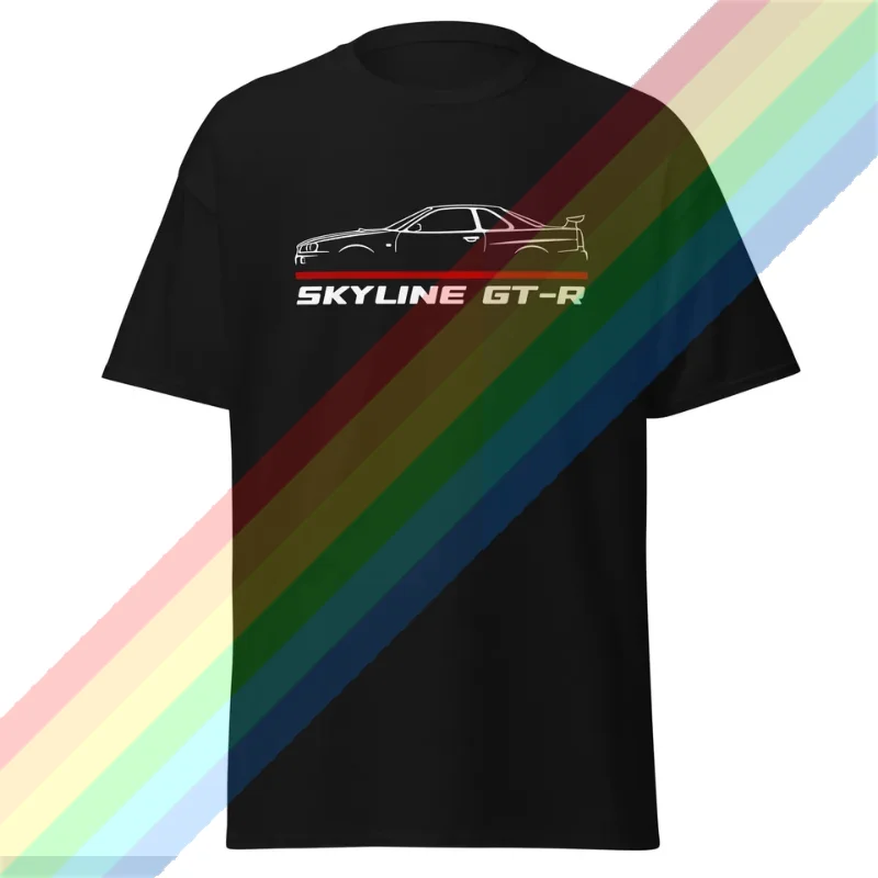 Мужская футболка 2024 повседневная для Nissan Skyline GT-R любителей автомобилей летняя