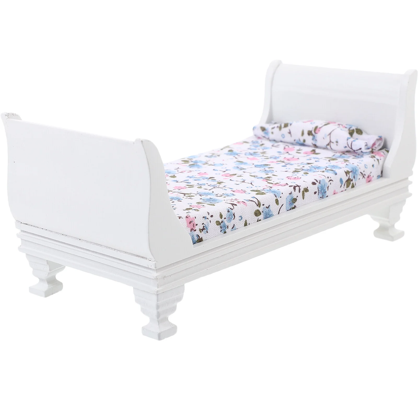 

Cot House Tiny Bed Mini Single Model Miniature Furniture Adornment Wood Trim