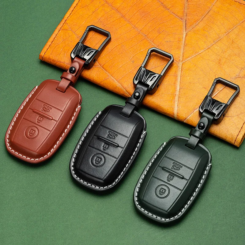 

Key Fob Cover Case Car Leather Keyring 3 Buttons For Kia Ceed Rio5 Sportage R K3 KX3 K4 K5 Ceed Sorento Cerato Optima Shell
