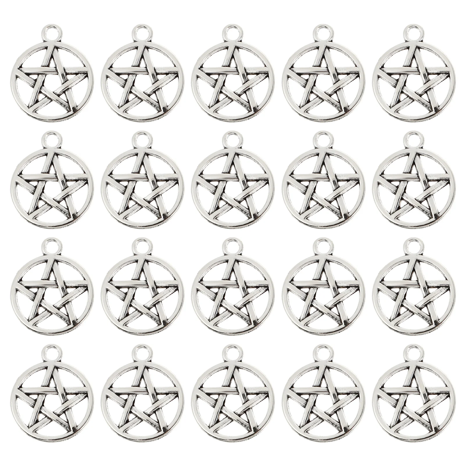

Star Pendant Charms Pentagram Charm Jewelry Metal Accessories Silver Diy Necklace Making Alloy Universal Shape Pattern Pendants