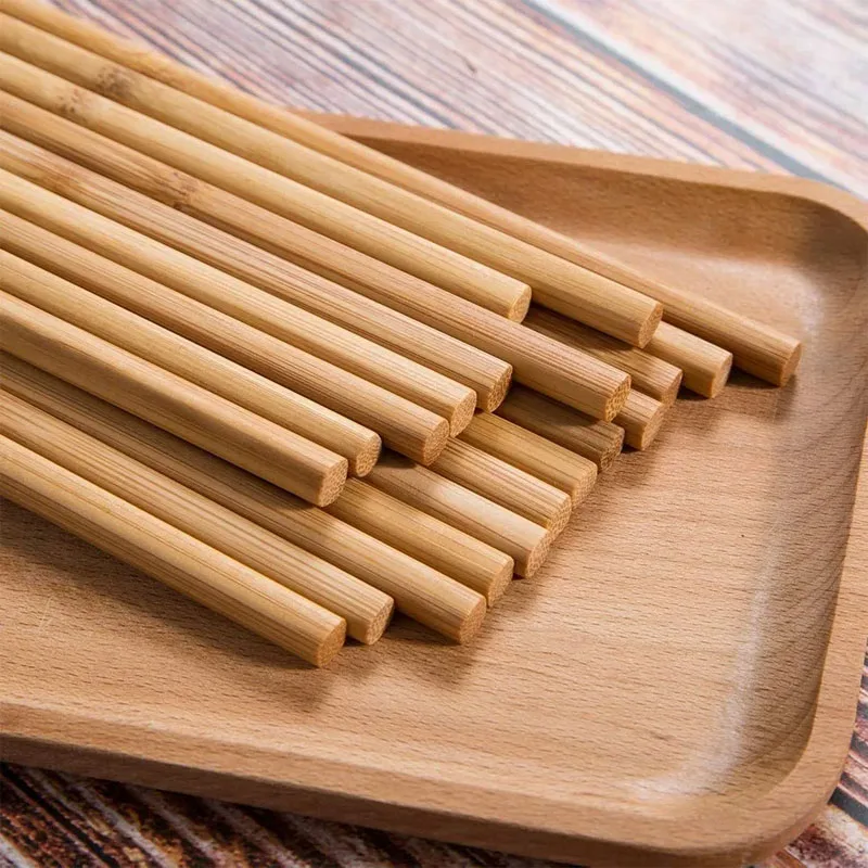 

Ten Pairs Reusable Natural Bamboo Chopsticks Chinese Chopstick Eco-friendly Biodegradable Scald Proof Tableware Accessories