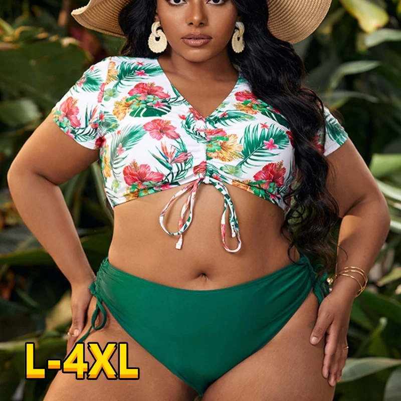 

Print Large Swimsuits Plus Size Tankini Sets Female Swimwear Sports Beach Wear Two-Piece Bathing Suit Pool Women Swimming Suits