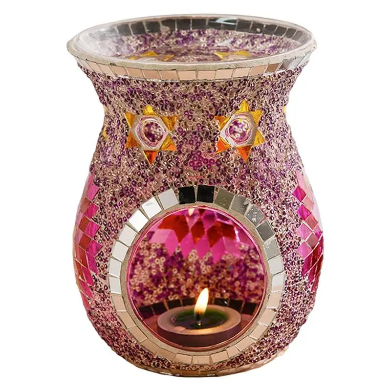 

Горелка для эфирного масла в виде свечи, лампа из витражного стекла для ароматерапии в турецком стиле, украшение для дома и бара, для кафе