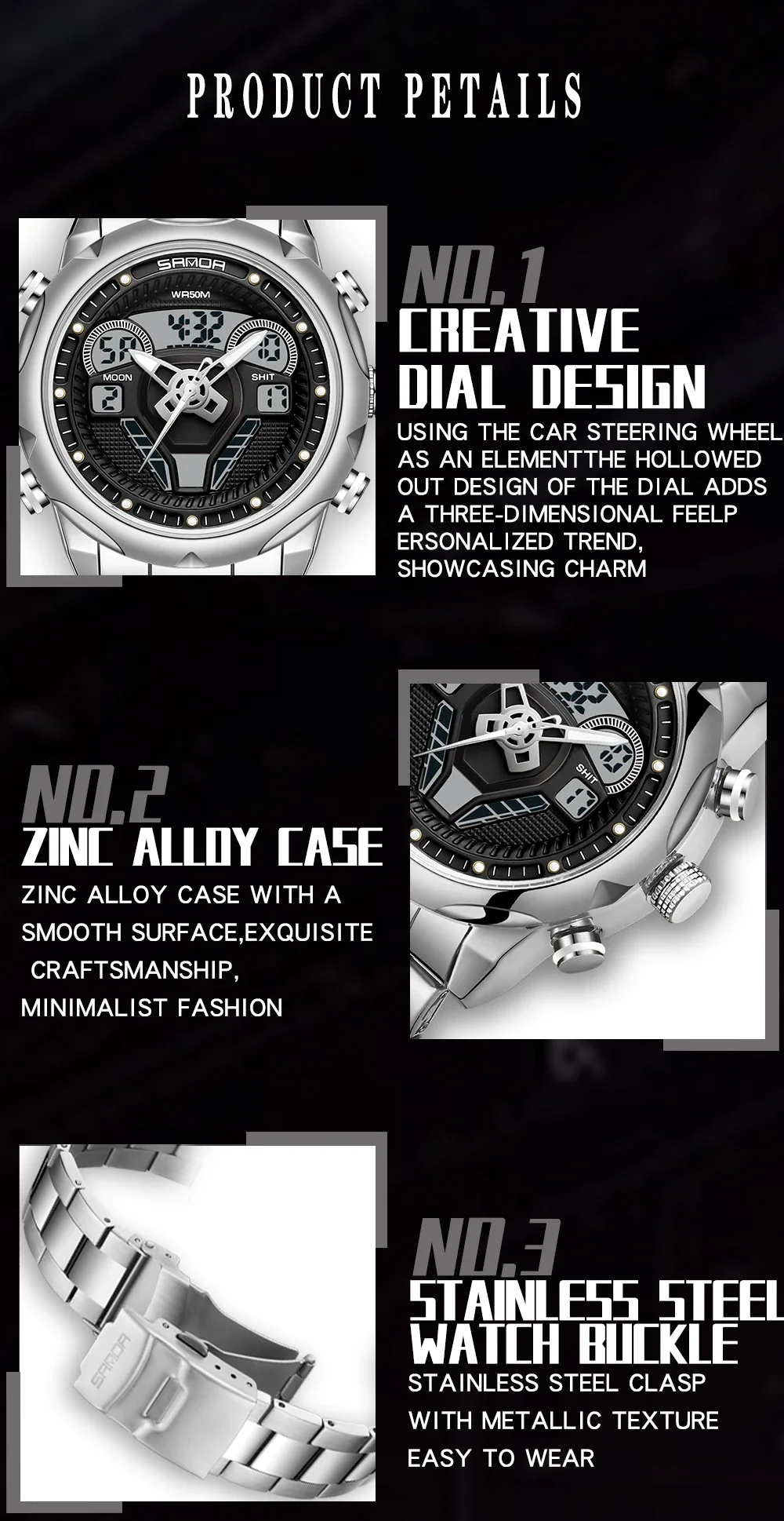 Часы наручные мужские с хронографом повседневные спортивные брендовые