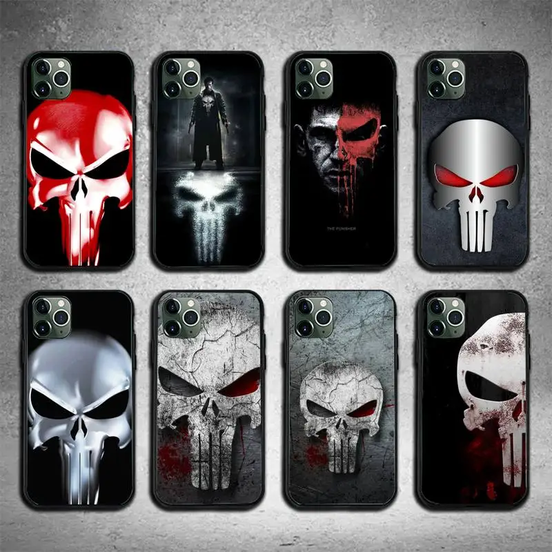 

Frank Skull P-Punisher Phone Case For Iphone 11 12 13 Pro Max 5s 6s 7 8 Plus X Xr Xs Max Se 2020 13 Mini Case Cover