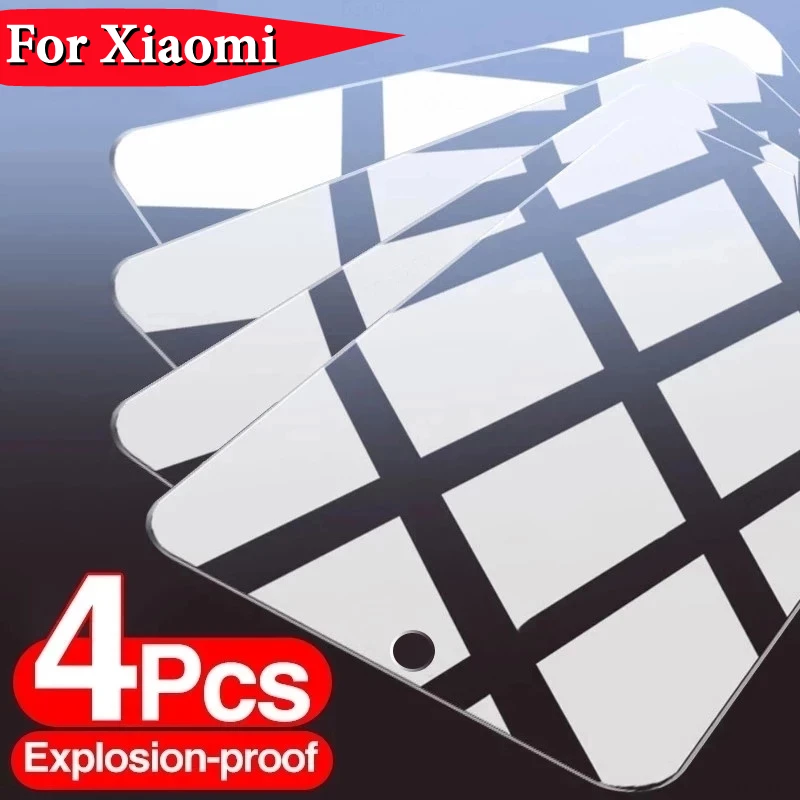 

4PCS Tempered Glass for Xiaomi Mi Poco X4 X3 Pro F3 M3 M4 GT 5G Screen Protector for Redmi Note 11 10 Pro 11S 10S 9S 9T 9A 9C 8T