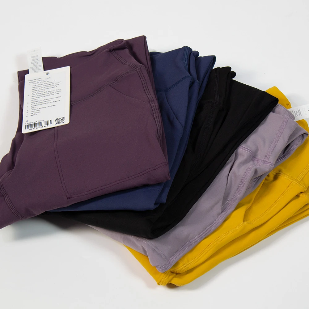 Lulu Align Yoga Women's High Waist Elastic Band Professional Sports Jogger Casual Sports Fitness Leggings Pants With Pockets