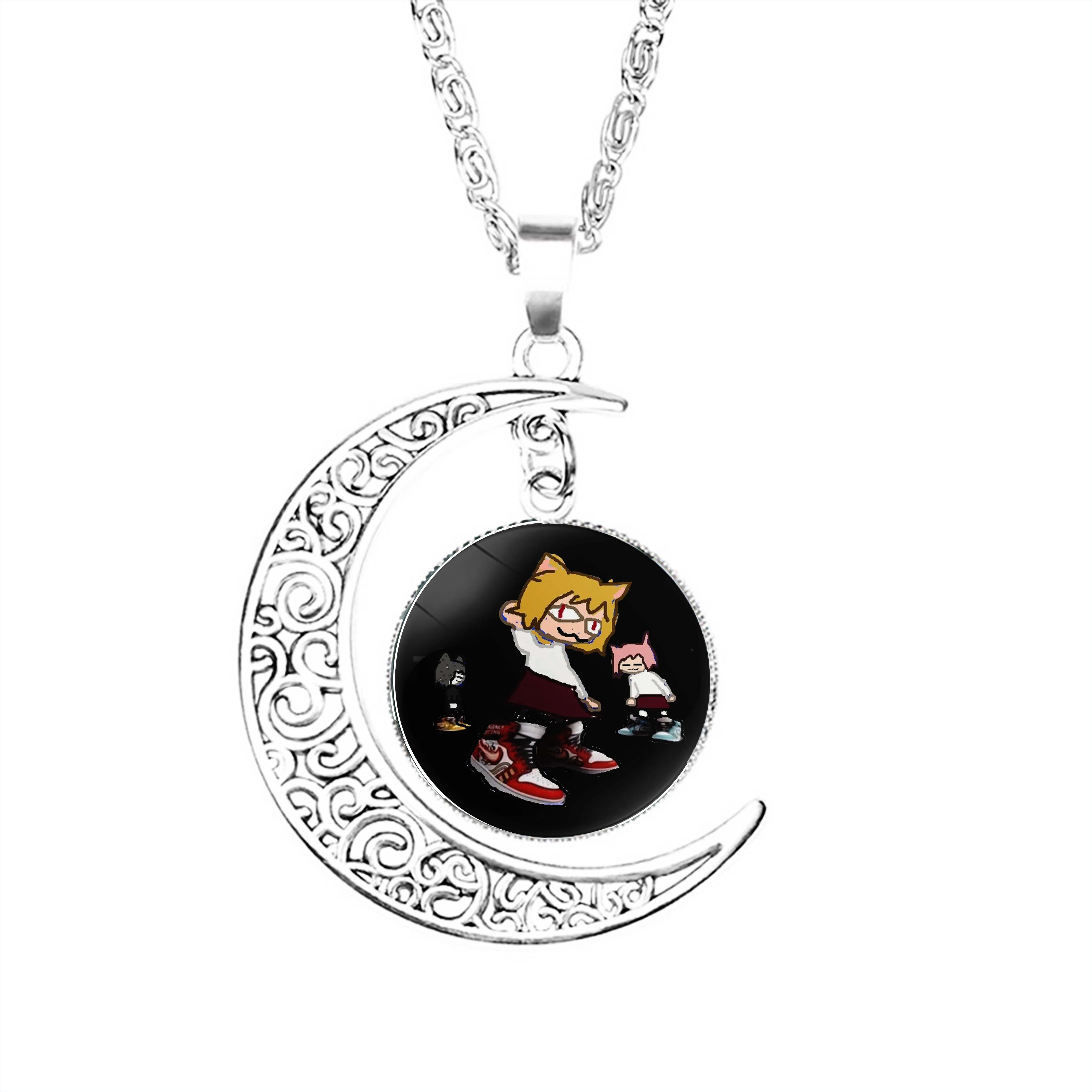 Neco Arc Drip  Moon Necklace Fashion Stainless Steel Lovers Boy Jewelry Chain Lady Charm Crescent Men Pendant Gifts Women