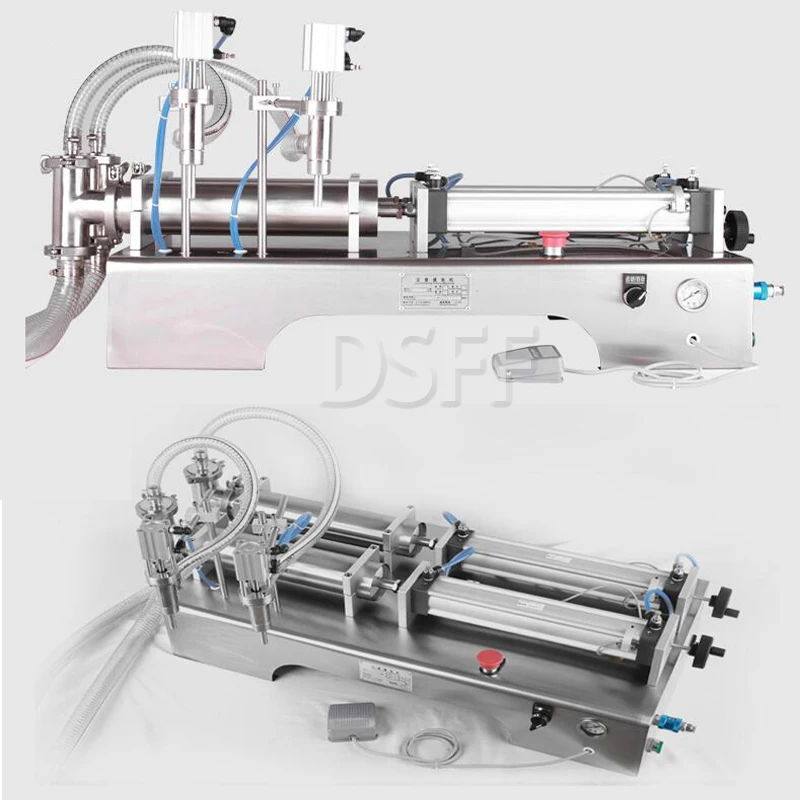 Полуавтоматическая машина для розлива жидкости с двойной головкой полностью